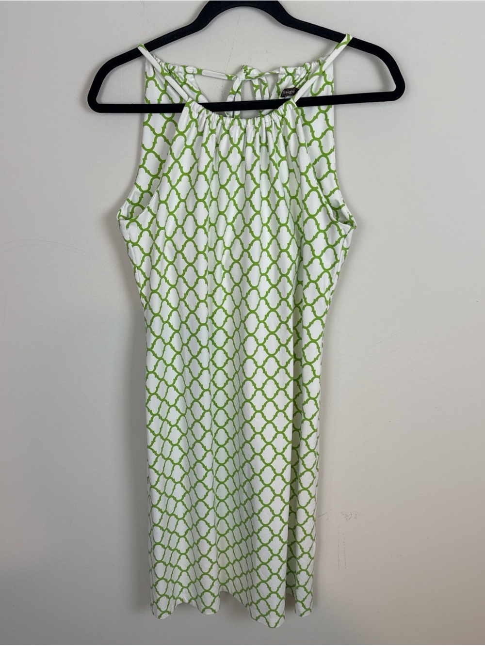 J.McLaughlin  Maria Halter Mini Dress In Green White Multi Size M $198 Catalina